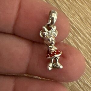Silver and Red Mouse Charm Pendant